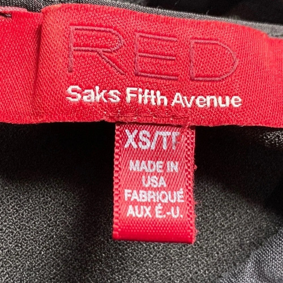 Red Saks Fifth Avenue Mesh & Trim Neckline Black Romper Size XS - Picture 7 of 8